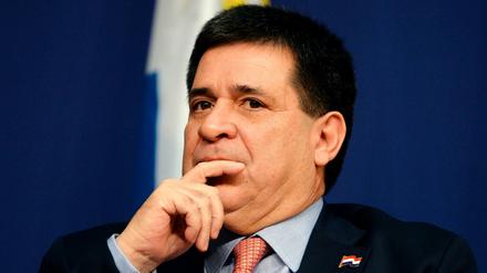 Paraguays Ex-Präsident Horacio Cartes während eines Forumsgesprächs im Jahr 2016 (Archiv). 