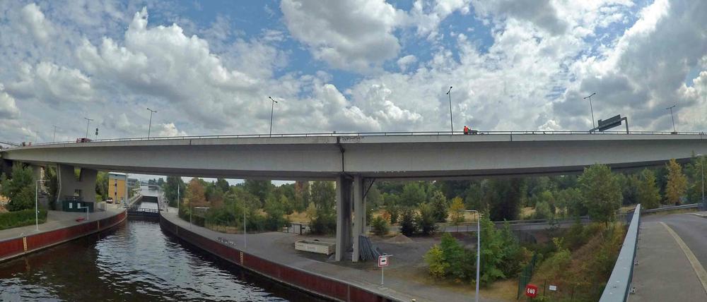 Die Rudolf-Wissell-Brücke auf der A100 wird für Bauarbeiten gesperrt.