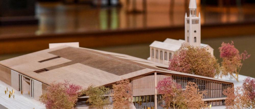 Das Modell des Siegerentwurfs des Basler Architekturbüros Herzog und de Meuron für das Museum des 20. Jahrhunderts am Kulturforum.