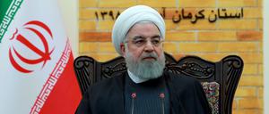 Hassan Rohani, Präsident des Iran, bei einer Pressekonferenz. 