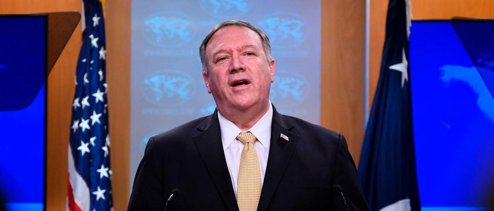 US-Außenminister Mike Pompeo bei einer Pressekonferenz am Montag