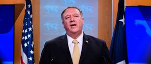 US-Außenminister Mike Pompeo bei einer Pressekonferenz am Montag