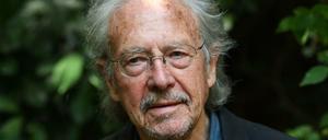 Peter Handke am 10. Oktober in Chaville, kurz nachdem er die Nachricht erhielt, dass er den Literaturnobelpreis des Jahres 2019 bekommt. 
