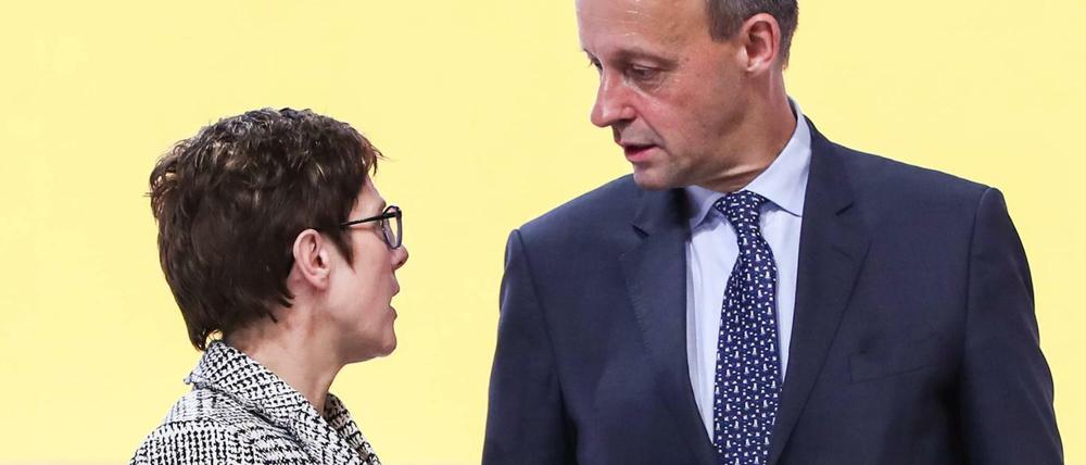 Annegret Kramp-Karrenbauer und Friedrich Merz im Dezember 2018 in Hamburg.