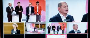 Der Vizekanzler ist zum Kämpfer geworden: Gemeinsam mit Klara Geywitz attackierte Olaf Scholz beim ersten Duell die Herausforderer Saskia Esken und Norbert Walter-Borjans.