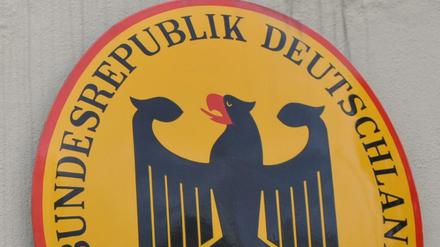 Das Schild der deutschen Botschaft in Ankara. 