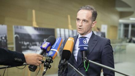 Bundesaußenminister Heiko Maas (SPD) nach dem NATO-Außenministertreffen in Brüssel. 