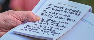 Sprechzettel: Donald Trumps Notizen für sein Pressestatement 