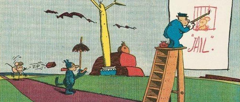 Dreiecksverhältnis: Eine Doppelseite aus dem Krazy-Kat-Sammelband.