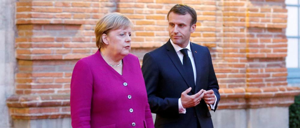Schwierige Zeit: Bundeskanzlerin Angela Merkel und Frankreichs Präsident Emmanuel Macron.