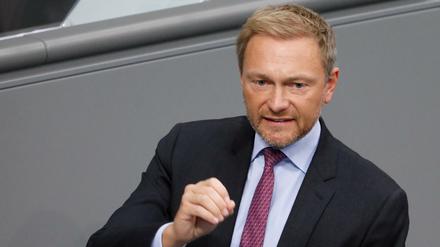 FDP-Chef Christian Lindner im Bundestag. Er führt die Partei seit 2013.