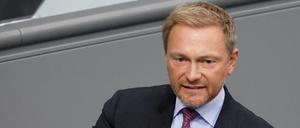 FDP-Chef Christian Lindner im Bundestag. Er führt die Partei seit 2013.