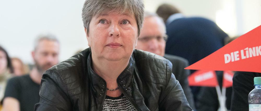 Stadtentwicklungssenatorin Katrin Lompscher beim Landesparteitag der Linken. 