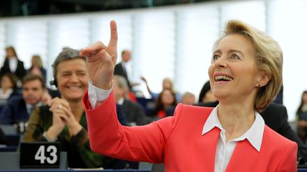 Ursula von der Leyen kurz vor ihrer Wahl im Europaparlament