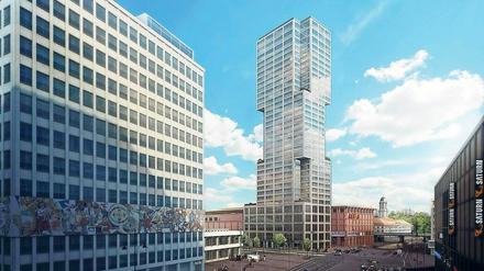 Entwurf des Hochhaus vom Architektenbüro Ortner+Ortner.