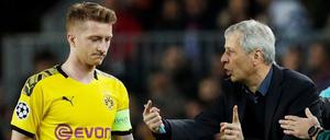 Verzweifelte Versuche. Lucien Favre redet auf Marco Reus ein.