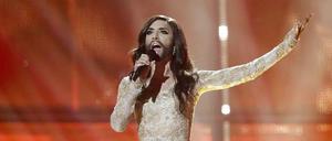 Die Sängerin Conchita Wurst trat 2014 beim Eurovision Song Contest in Kopenhagen auf.