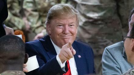 Donald Trump, Präsident der USA, besucht amerikanische Truppen auf der Bagram Air Base nördlich von Kabul.
