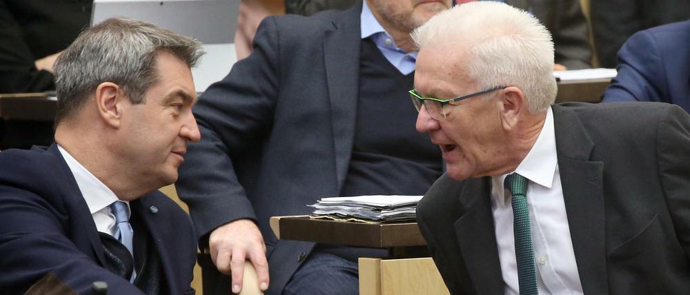Sind zurzeit keine guten Freunde: Markus Söder (CSU) und Winfried Kretschmann (Grüne).