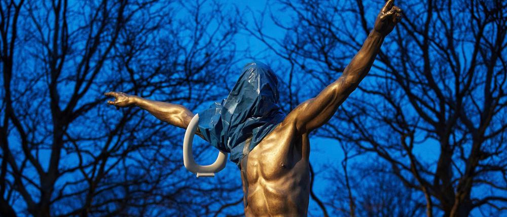 Ohne Durchblick. Anhänger des schwedischen Klubs Malmö FF zeigten mit einer Klobrille und einer Plastiktüte, was sie vom Einstieg Zlatan Ibrahimovics beim Rivalen Hammarby IF halten.