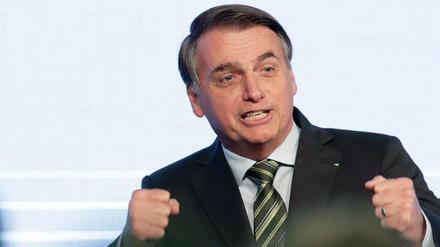 Arbeitet mit Tricks. Jair Bolsonaro, Präsident von Brasilien. 