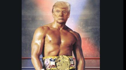 Offensichtlich eine Fotomontage: Trump als "Rocky"