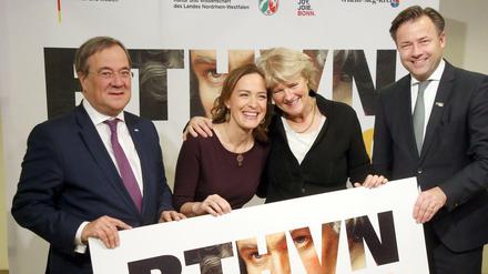 Von links nach rechts: Armin Laschet, Sarah Willis, Monika Grütters und Malte Boecker, Geschäftsführer von BTHVN2020