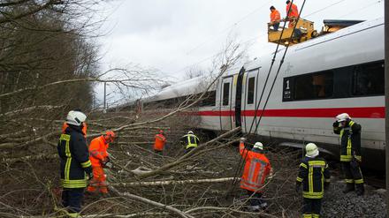 Vergangenen Januar legte ein Sturmtief die ICE-Trasse zwischen Hannover und Göttingen lahm.