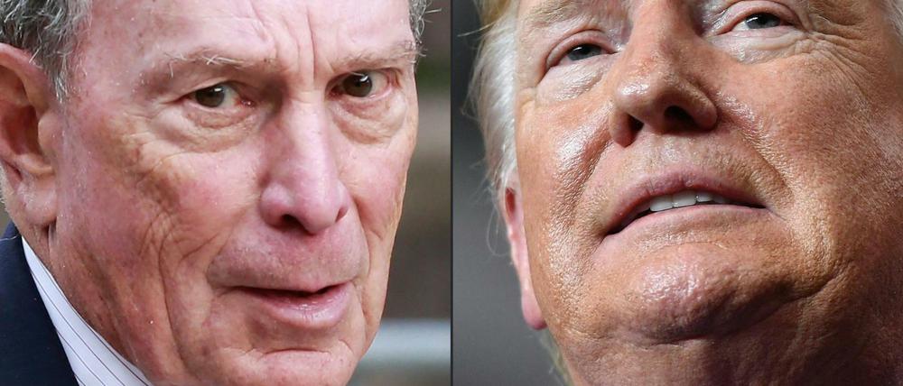Michael Bloomberg (l.), Donald Trump.