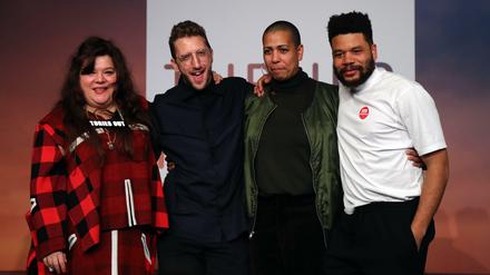 Einer für alle. Die vier Gewinner (l. nach r.): Tai Shani, Lawrence Abu Hamdan, Helen Cammock und Oscar Murillo.