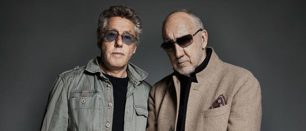 Sänger Roger Daltrey (l) und Gitarrist Pete Townshend (r) von der britischen Rockband The Who.