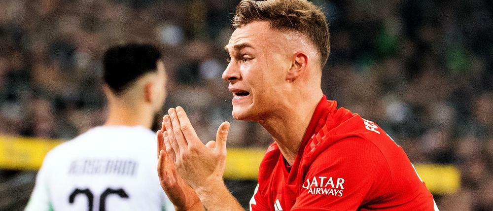 Bayerns Joshua Kimmich haderte mit dem Rückschlag in Mönchengladbach.