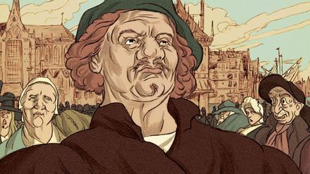 Mitten im Leben. So stellt sich der Comiczeichner Typex Rembrandt bei der Arbeit vor. 
