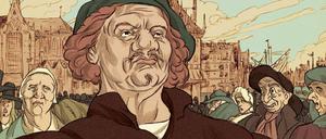 Mitten im Leben. So stellt sich der Comiczeichner Typex Rembrandt bei der Arbeit vor. 