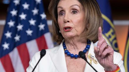 Nancy Pelosi bei ihrer Pressekonferenz im Repräsentantenhaus in Washington.