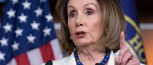 Nancy Pelosi bei ihrer Pressekonferenz im Repräsentantenhaus in Washington.