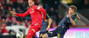 Immer eine Spitze voraus. Marcus Ingvartsen (l.) und der 1. FC Union schlagen auch den 1. FC Köln mit Simon Terodde.