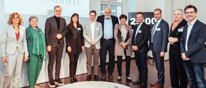 Die Teilnehmer des Fachforums mit Moderatorin Annette Kögel (r.), Jörg Pilawa (3. v.r.) und Tagesspiegel-Chefredakteur Online Christian Tretbar (l.).