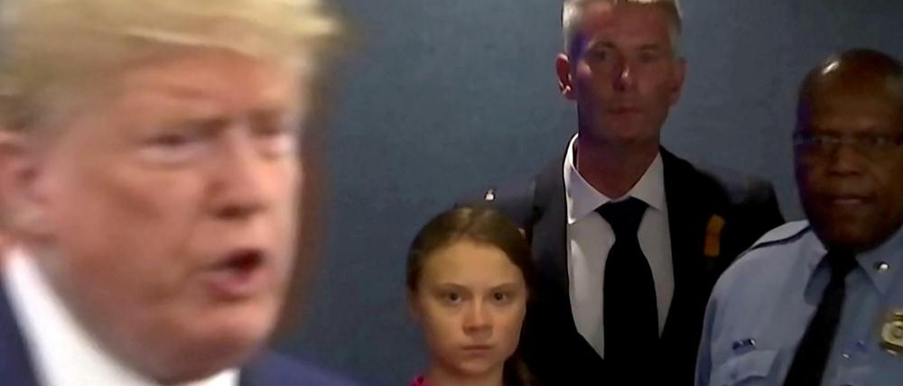 Am 23.09. liefen sich Trump und Thunberg erstmals über den Weg. 