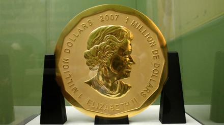 Die 100 Kilogramm schwere Goldmünze "Big Maple Leaf" wurde 2017 aus dem Berliner Bode-Museum gestohlen. 