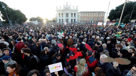 Gegen Rechtspopulismus: Demonstranten in Rom