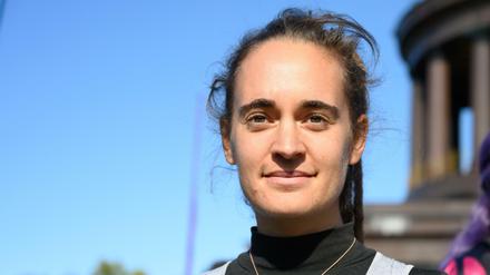 Die Aktivistin Carola Rackete bei einer Blockade der Klimabewegung „Extinction Rebellion“ (Archiv). 