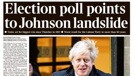 „Erdrutschsieg für Johnson“: Der Titel der „Times“ vom Freitag