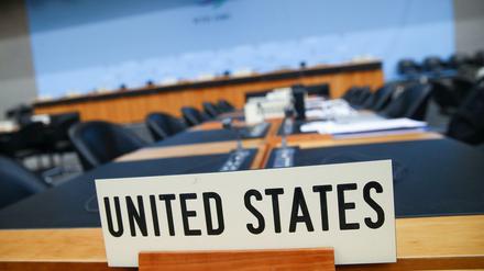 Der Platz der USA bei der Welthandelsorganisation in Genf.