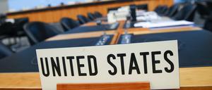 Der Platz der USA bei der Welthandelsorganisation in Genf.