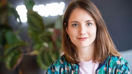 Janina Mütze, Mitgründerin des Meinungsforschungsinstituts Civey, in ihrem Büro.