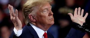 Der Präsident macht Wahlkampf: Donald Trump bei einer Kundgebung in Michigan während der Impeachment-Entscheidung.