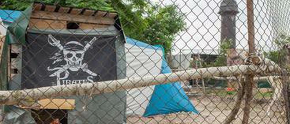 Das Obdachlosencamp in der Rummelsburger Bucht.