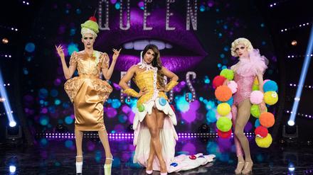 Die Finalistinnen Vava Vilde, Yoncé Banks und Aria Addams (von links).
