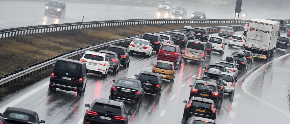 Stau auf der A8 bei Rosenheim.